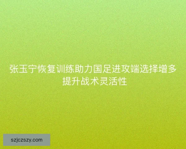 张玉宁恢复训练助力国足进攻端选择增多 提升战术灵活性